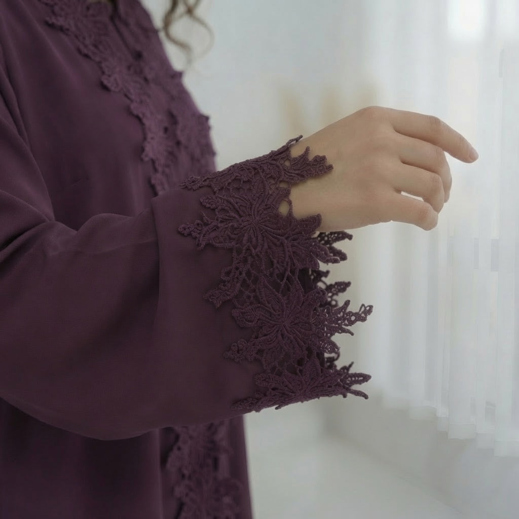 Hana Purple Abaya 2 piece