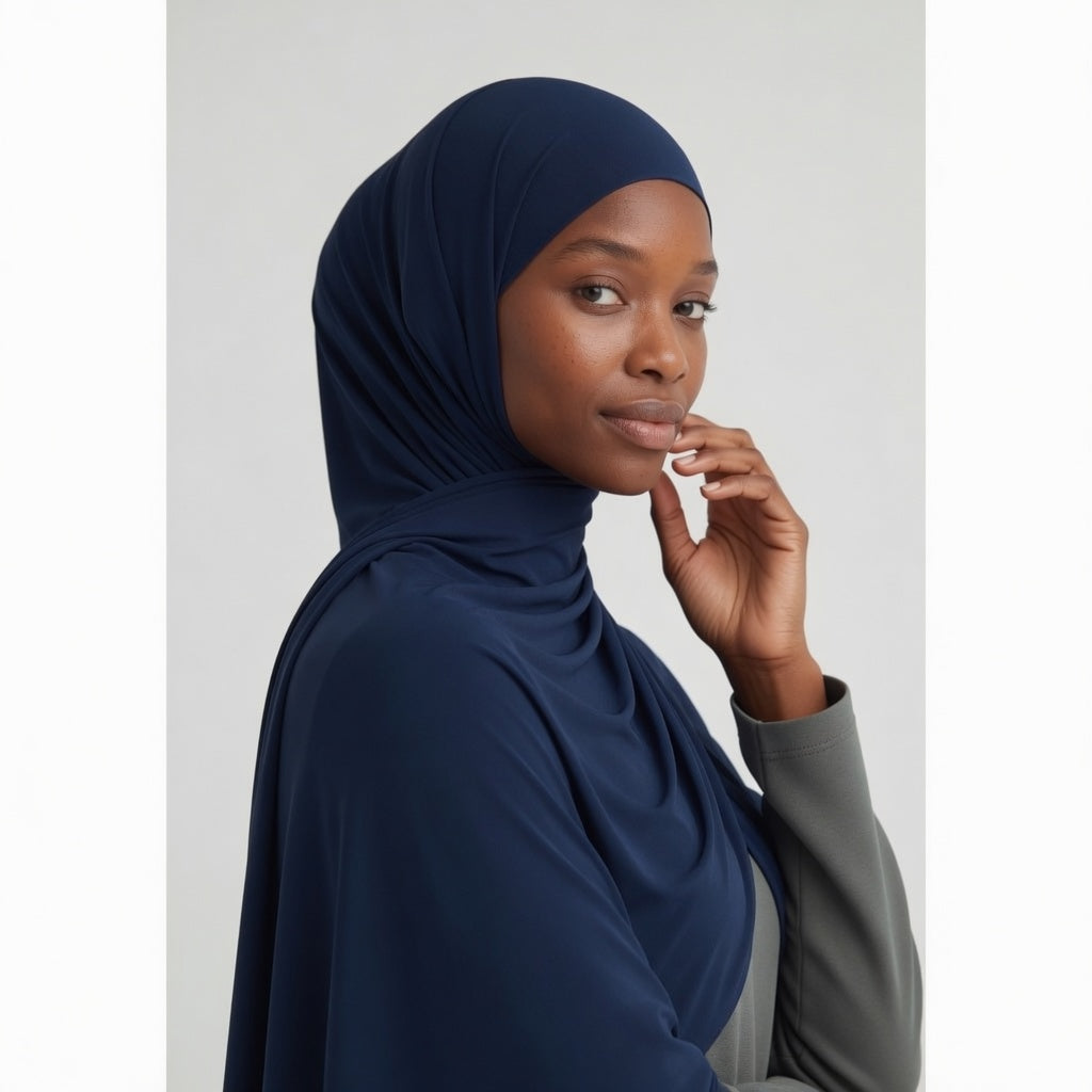 Laguna Liquid Hijab Navy Blue
