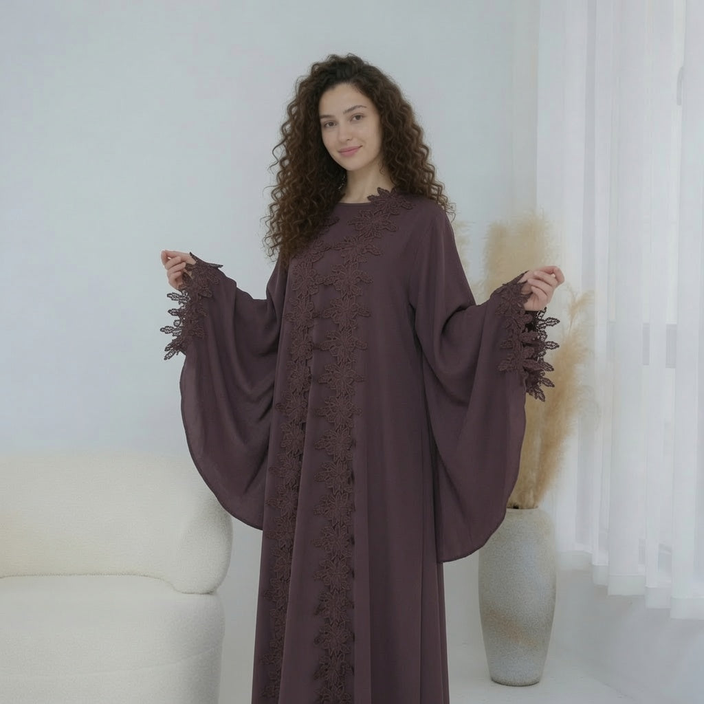 Hana Purple Abaya 2 piece