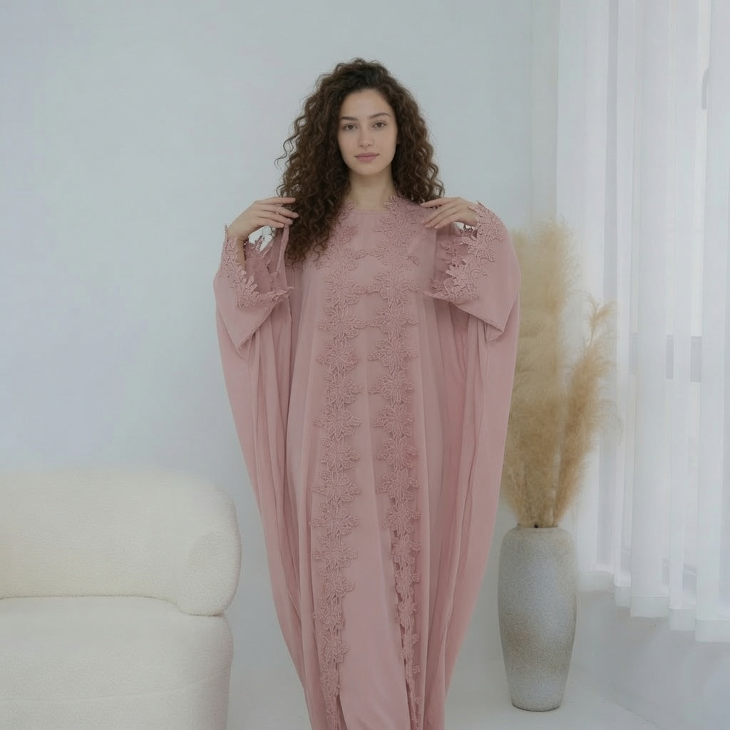 Hana Pink Abaya 2 piece