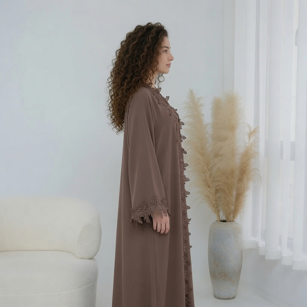 Hana Brown Abaya 2 piece