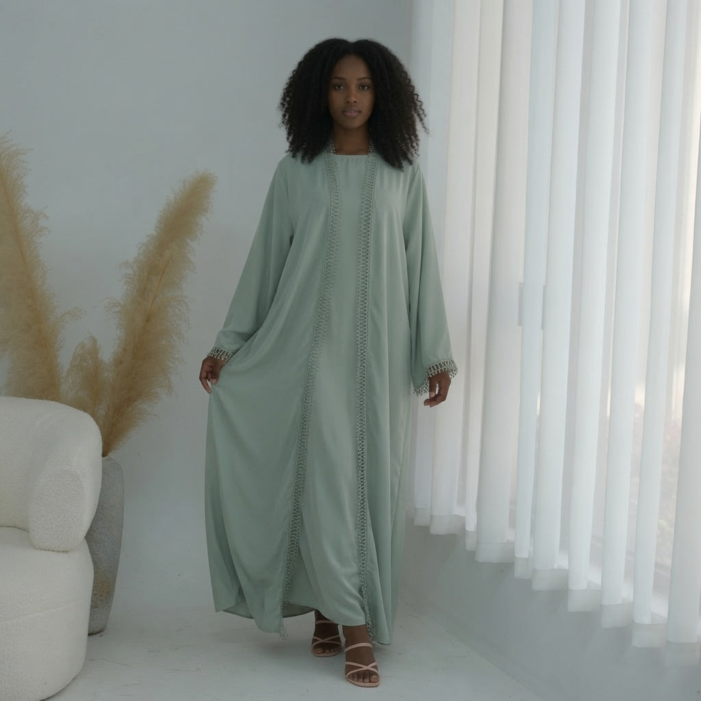 Noor Green Abaya 2 piece