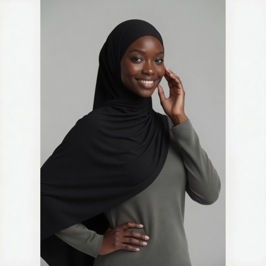 Laguna Liquid Hijab Black