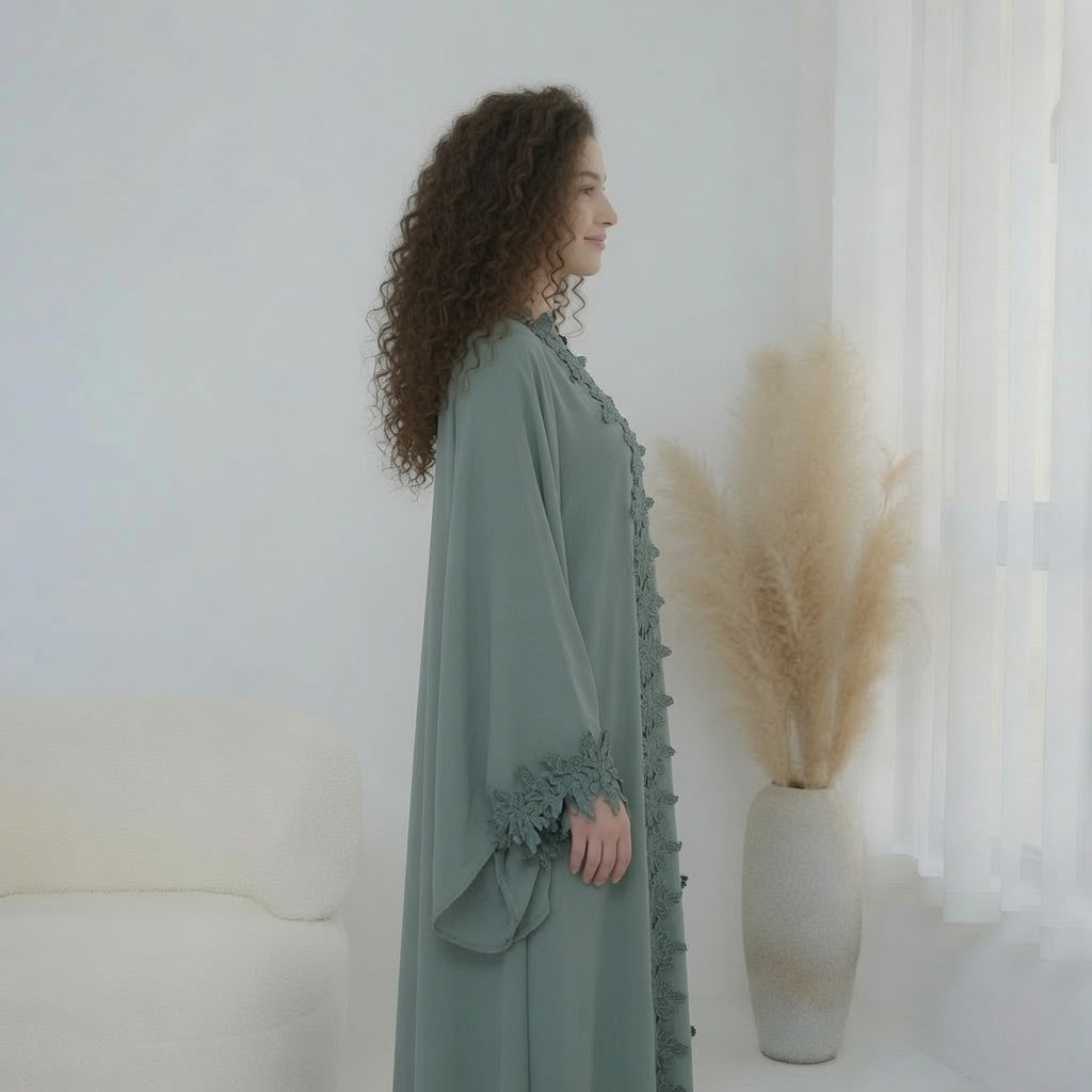 Hana Green Abaya 2 piece