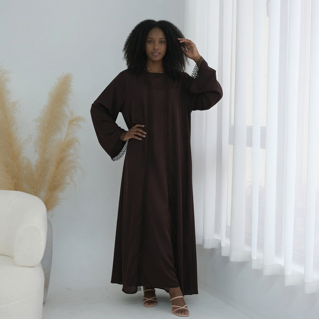 Noor Brown Abaya 2 piece