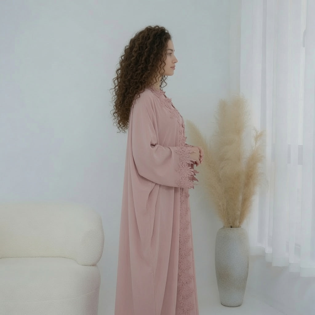 Hana Pink Abaya 2 piece