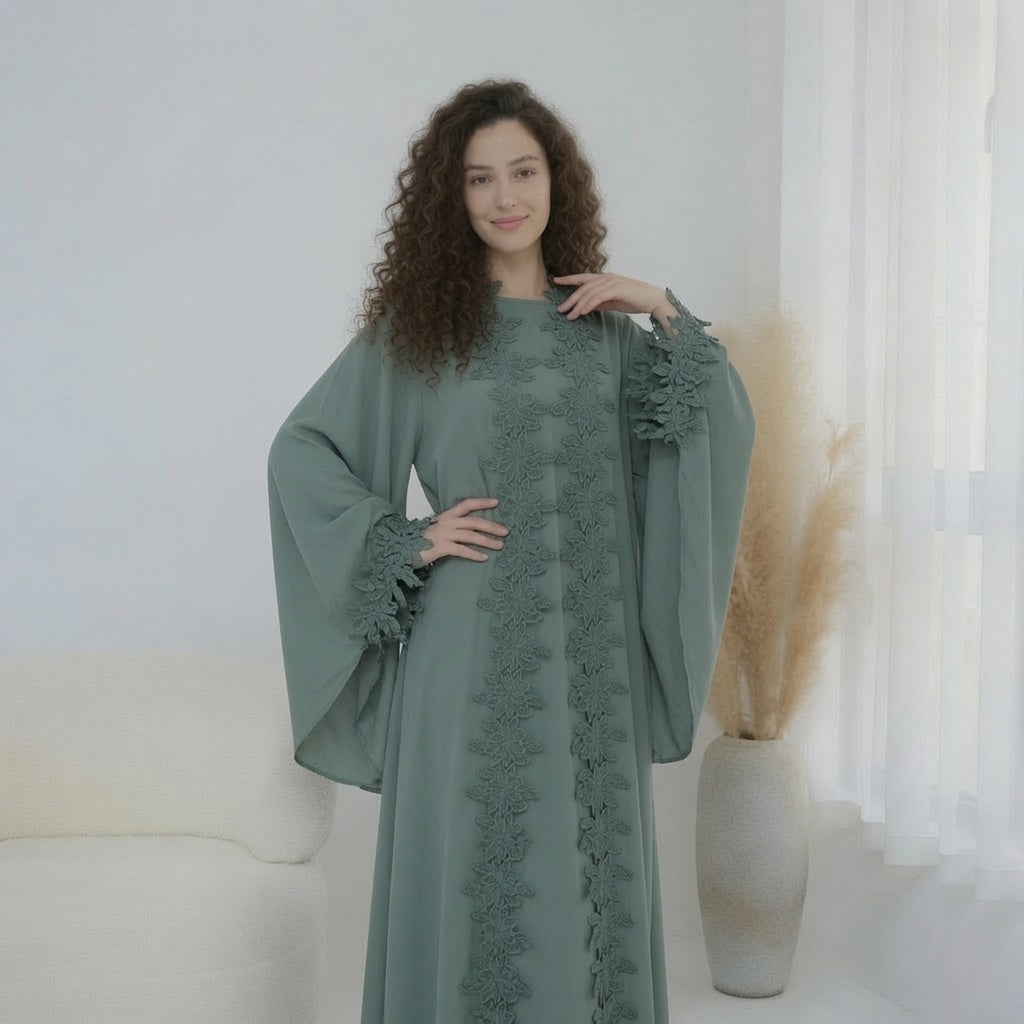 Hana Green Abaya 2 piece
